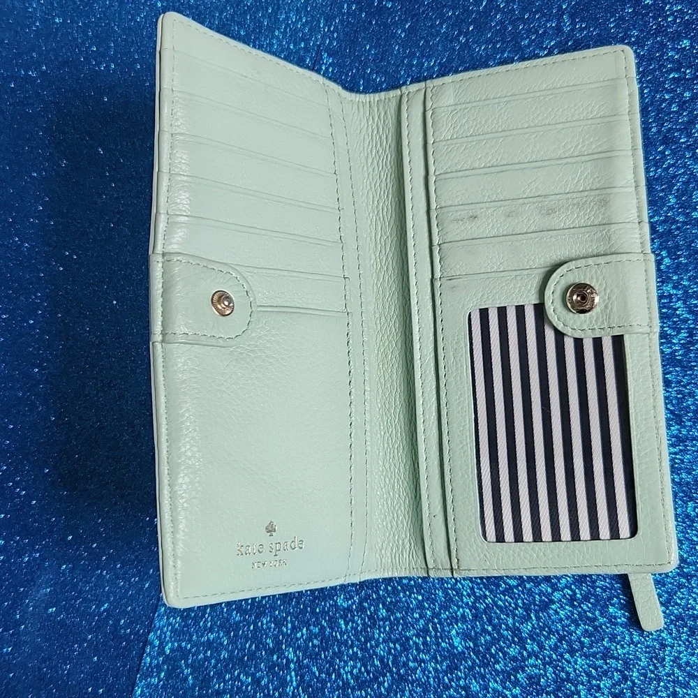 Kate Spade Mint Wallet Leather